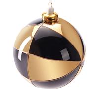 BRUBAKER Boule de Noël Premium avec motif or et noir - Boule d'arbre en verre de 10 cm - Fabriquée à la main