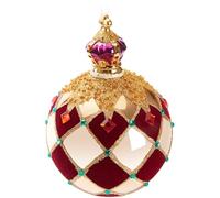 BRUBAKER Boule de Noël Premium Royal King - Boule d'arbre Royale Or Rouge - Carreaux avec Velours, Paillettes et Couronne - Grande Boule d'arbre de 14 cm en Verre avec Figurine en Porcelaine