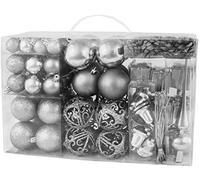 BRUBAKER - Boules de Noël & Pointe de Sapin - 101 Pièces/Coffret XXL - Décoration Arbre de Noël - Argenté