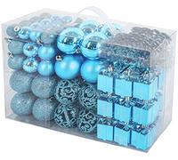 BRUBAKER - Boules de Noël & Pointe de Sapin - 101 Pièces/Coffret XXL - Décoration Arbre de Noël - Bleu