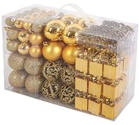 BRUBAKER - Boules de Noël & Pointe de Sapin - 101 Pièces/Coffret XXL - Décoration Arbre de Noël - Doré/Or