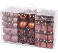 BRUBAKER - Boules de Noël & Pointe de Sapin - 101 Pièces/Coffret XXL - Décoration Arbre de Noël - Marron