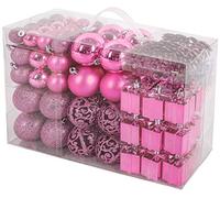 BRUBAKER - Boules de Noël & Pointe de Sapin - 101 Pièces/Coffret XXL - Décoration Arbre de Noël - Rose