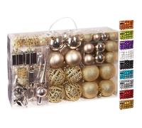 BRUBAKER Boules de Noël - Set de 101 Pièces - avec Pointe de sapin - Décorations de l'arbre de Noël - Champagne