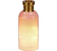 BRUBAKER Bouteille lumineuse "Magie" avec 10 LED étoiles 23 cm de hauteur Rose / laiton