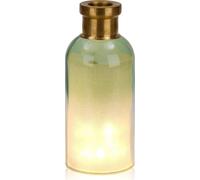 BRUBAKER Bouteille lumineuse "Magie" avec 10 LED étoiles 23 cm de hauteur Vert / laiton