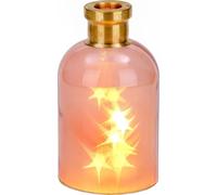 BRUBAKER Bouteille lumineuse "Magie" avec 10 LED étoiles 24 cm de hauteur Rose / laiton