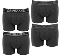 Brubaker Boxers Hommes Rétro - Pack de 4 Boxers Rétro - Hipster Boxer avec ceinture Confortable & Respirant Sans Poche - Sous-vêtements Hommes en Coton - Anthracite Taille M