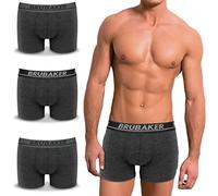 BRUBAKER Boxers pour Hommes - Pack de 4 Shorts Rétro - Hipster Boxer Caleçon avec Ceinture élastique - Confortable et Respirant - sous-Vêtements pour Hommes en Coton et Lycra®
