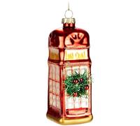 BRUBAKER Cabine Téléphonique UK - Boule de Noël en Verre Peinte à la Main - 13 cm - Angleterre Décoration de Noël - Décoration Arbre de Noël Soufflée à la Bouche - Figure Drôle Déco Pendentif
