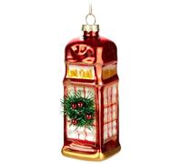 BRUBAKER Cabine téléphonique UK - Boule de Noël en verre peinte à la main - Boule d'arbre de 13 cm - Angleterre Décoration de Noël - Décoration d'arbre de Noël soufflée à la bouche