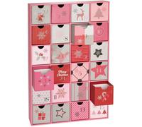 BRUBAKER Calendrier de L'Avent à Remplir Pour Femmes et Filles - Christmas Magic Pink Pink - Calendrier de Noël à Remplir Soi-Même avec 24 Portes Pour Bons D'Achat, Bonbons et Autres Surprises