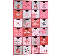 BRUBAKER Calendrier de L'Avent à Remplir Pour Femmes et Filles - Christmas Magic Pink Pink - Calendrier de Noël à Remplir Soi-Même avec 24 Portes Pour Bons D'Achat, Bonbons et Autres Surprises