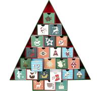 BRUBAKER Calendrier de l'Avent à remplir - Sapin 2024 - Calendrier de Noël DIY avec 24 portes pour bons d'achat, friandises - 51 cm de haut en carton