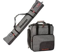 BRUBAKER 'Carver Performance' Set de Ski - Housse à Skis et Sac à Chaussures de Ski - 170 cm - Noir-Gris