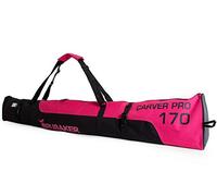 BRUBAKER ‘Carver Pro 2.0’ - Série limitée - Housse à Skis rembourrée pour 1 Paire de Skis et Bâtons - 170 cm - Fuchsia Fluo/Noir