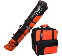 BRUBAKER 'Carver Pro 2.0 ' Set de Ski - Housse à Skis et Sac à Chaussures de Ski - 170 cm - Noir-Orange