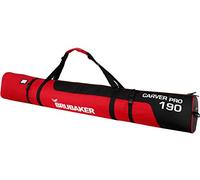 BRUBAKER ‘Carver Pro’ - Housse à skis rembourrée pour 1 Paire de skis et Bâtons - 190 cm - Noir / Rouge