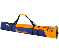 BRUBAKER Carver Pro Sac de ski rembourré pour 1 paire de skis et bâtons de ski indéchirable et robuste Bleu/orange Housse de ski avec fermeture éclair bidirectionnelle 170 cm