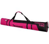 BRUBAKER Carver Pro Sac de ski rembourré pour 1 paire de skis et bâtons - Sac de ski indéchirable pour le transport et le rangement - Rose noir - 190 cm