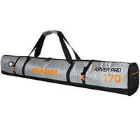 BRUBAKER 'CarverTec Pro' - Housse à Skis rembourrée - pour 1 Paire de Skis + Bâtons - 170 cm - Argenté/Orange