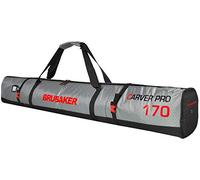 BRUBAKER 'CarverTec Pro' - Housse à Skis rembourrée - pour 1 Paire de Skis + Bâtons - 170 cm - Argenté/Rouge