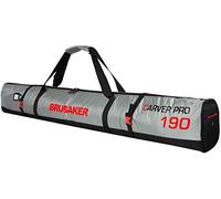BRUBAKER 'CarverTec Pro' - Housse à Skis rembourrée - pour 1 Paire de Skis + Bâtons - 190 cm - Argenté/Rouge