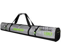 BRUBAKER 'CarverTec Pro' - Housse à Skis rembourrée - pour 1 Paire de Skis + Bâtons - 190 cm - Argenté/Vert