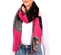 BRUBAKER Cashmirillo Echarpe femme avec motif coeur - 70 x 200 cm - Chaude, douillette et oversized - Echarpe laine hiver, rose noir et rose