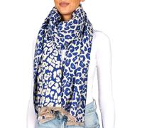 BRUBAKER Cashmirillo Echarpe Femme avec Motif Léopard - 70 x 200 cm - Chaude, Douce et Oversized - Echarpe en Laine Léo pour l'Automne et l'Hiver avec Douce Sensation Cachemire