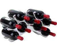 BRUBAKER Casier à vin en métal Casier à bouteilles indépendant pour table ou comptoir - 42 x 25 x 10,5 cm - 1,2 Kg - Porte-bouteilles pour 9 bouteilles de vin Deko Silber