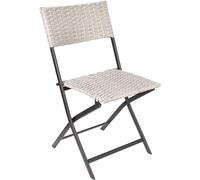 BRUBAKER Chaise de Jardin Lugano - Chaise Pliante en Poly Rotin Imperméable et Robuste - Chaise de Balcon - Chaise de Camping pour Jardin Balcon Terrasse - Gris Beige
