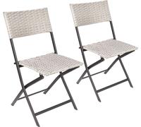 BRUBAKER Chaise de jardin Lugano - Chaise pliante en poly rotin résistante aux intempéries et robuste - Chaise de balcon pliante - Chaise de camping pour jardin balcon camping, 2 chaises