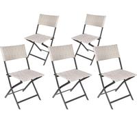 BRUBAKER Chaise de jardin Lugano - Chaise pliante en poly rotin résistante aux intempéries et robuste - Chaise de balcon pliante - Chaise de camping pour jardin balcon camping, 5 chaises