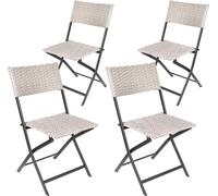 BRUBAKER Chaise de jardin Lugano - Chaise pliante en poly rotin résistante aux intempéries et robuste - Chaise de balcon pliante - Chaise de camping pour jardin balcon camping, 4 chaises