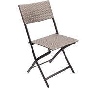 BRUBAKER Chaise de Jardin Toskana - Chaise Pliante en Poly Rotin Imperméable et Robuste - Pour Balcon, Camping et Terrasse - Gris Marron