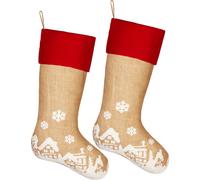 BRUBAKER Chaussette de Noël à remplir et à suspendre - Chaussette de Père Noël de 52 cm, 2 pièces