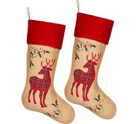 BRUBAKER Chaussette de Noël à remplir et à suspendre - Chaussette de Saint Nicolas de 52 cm en jute, 2 pièces