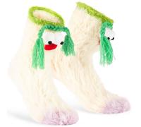 BRUBAKER Chaussettes amusantes de monstres de dessin animé - Chaussettes amusantes en peluche - Cadeau pour adultes et enfants - Chaud et moelleux - Taille 36-41, Loopy Lulu