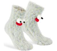 BRUBAKER Chaussettes amusantes de monstres de dessin animé - Chaussettes amusantes en peluche - Cadeau pour adultes et enfants - Chaud et moelleux - Taille 36-41, Fluffy Frank