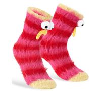 BRUBAKER Chaussettes amusantes de monstres de dessin animé - Chaussettes amusantes en peluche - Cadeau pour adultes et enfants - Chaud et moelleux - Taille 36-41, Mad Milly