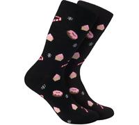 BRUBAKER Chaussettes de Noël en coton pour femmes et hommes - motif de bonbons - chaussettes chaudes en coton - Noël - taille 35-40, 6 paires