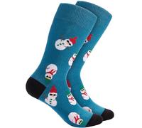 BRUBAKER Chaussettes de Noël pour Femmes et Hommes - Bonhommes de Neige Cool - Chaussettes en coton Noël - Taille 41-45