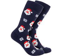 BRUBAKER Chaussettes de Noël pour Femmes et Hommes - Pères Noël - Chaussettes en Coton Noël - Taille 41-45