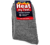 BRUBAKER Chaussettes thermiques 'Heat my Feet' - Lot de 2 Paires - Unisexe - 35-38 - Gris