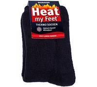 BRUBAKER Chaussettes thermiques 'Heat my Feet' - Lot de 2 Paires - Unisexe - 43-46 - Bleu marine