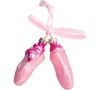 BRUBAKER Chaussons de danse Rose - Boule de Noël en verre peinte à la main - Décorations de Noël Figurines amusantes Pendentif Déco Boule d'arbre - 8 cm