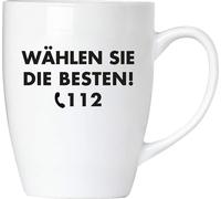 BRUBAKER - Choisissez les meilleurs ! 112 Pompiers - Tasse à café en céramique - 300 ml - Kaffeebecher