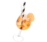 BRUBAKER Cocktail Orange Spritz - Boule de Noël en Verre - Verre avec Paille, Glaçons et Tranche d’Orange - Peinte à la Main Figurine Amusante - Boule de Sapin Pendentif - Sphère de Décoration