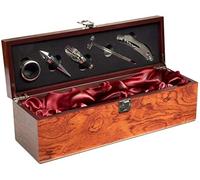 BRUBAKER Coffret Cadeau pour Le Vin - Kit 6 en 1 dans Un Coffret à Vin - Kit du Sommelier en Acier Inoxydable avec Bec Verseur + Bouchon de Bouteille + Thermomètre à Vin + Anneau Anti-Gouttes